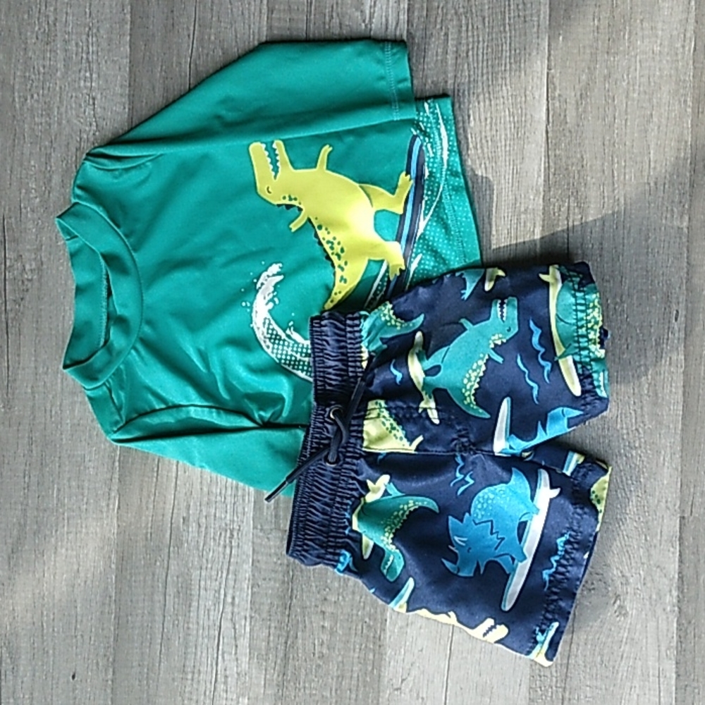 Carter's Green and navy swimming suit (infants 9 months )
